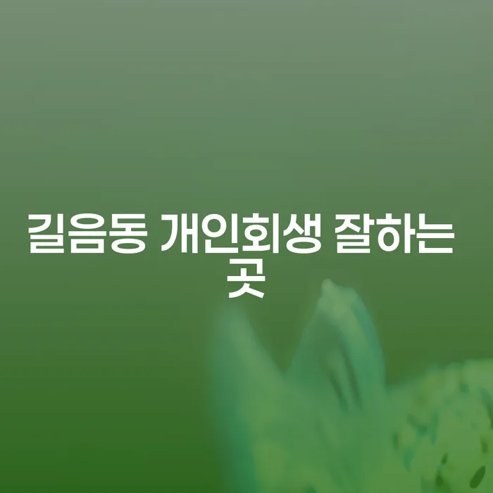 길음동 개인회생 잘하는 곳