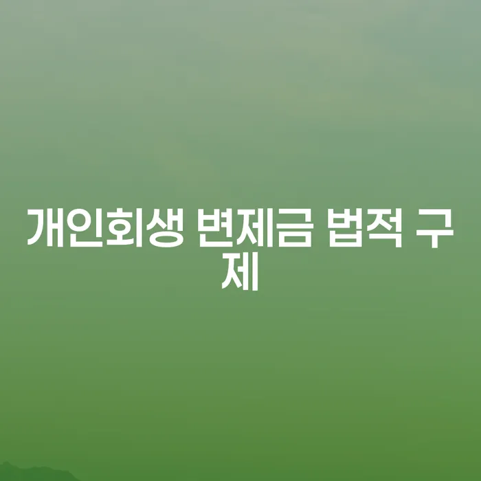 개인회생 변제금 법적 구제, 어떻게 해결할 수 있을까요?
